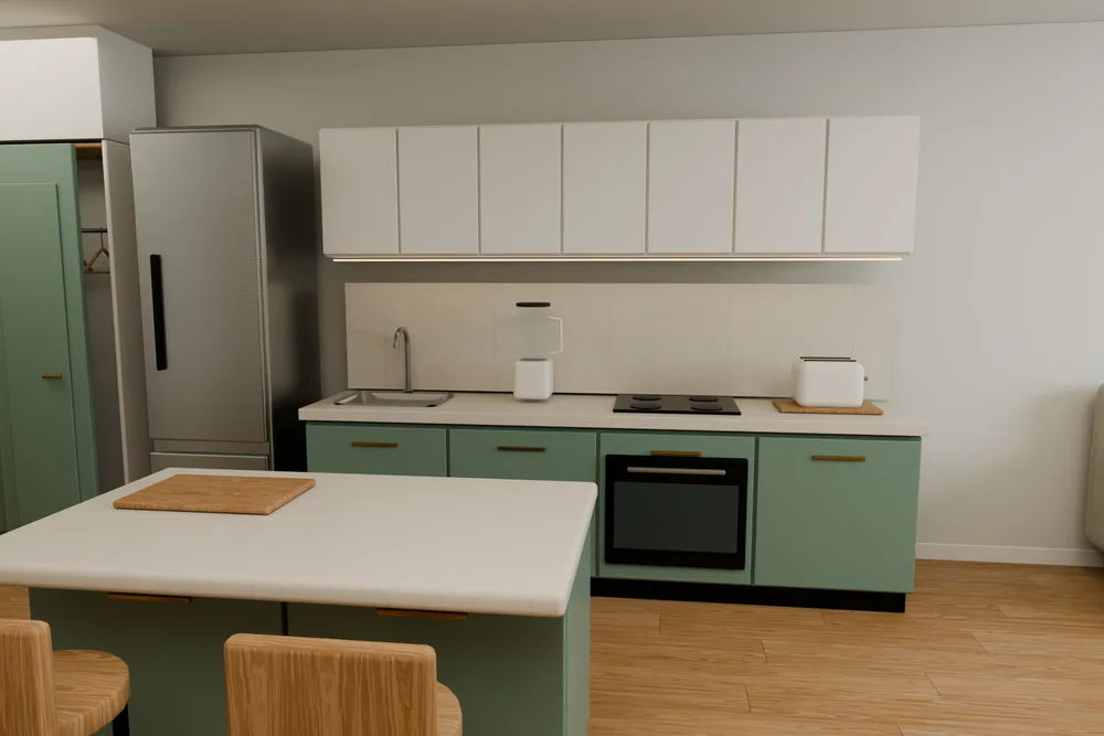 Furnished interior from the independent sample unit